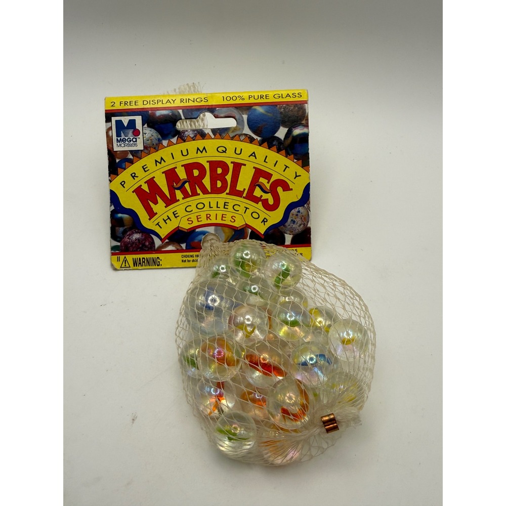 Vtg Mega Marbles Flames Collector Series Glass Marbles 24‎ Players 1 Shooter New